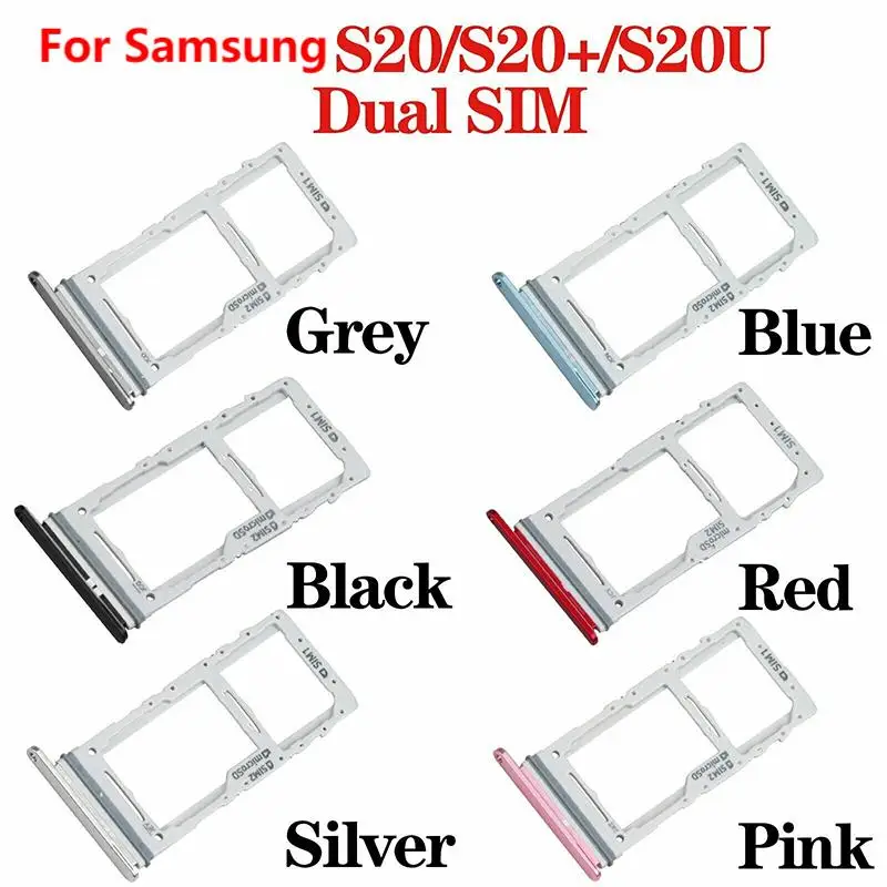 Untuk Samsung Galaxy S20 S20 Plus Ultra G980 G985 G988B/DS Pemegang Pembaca Kartu Sim Ganda & Tunggal Adaptor Slot Tempat Kartu Sim