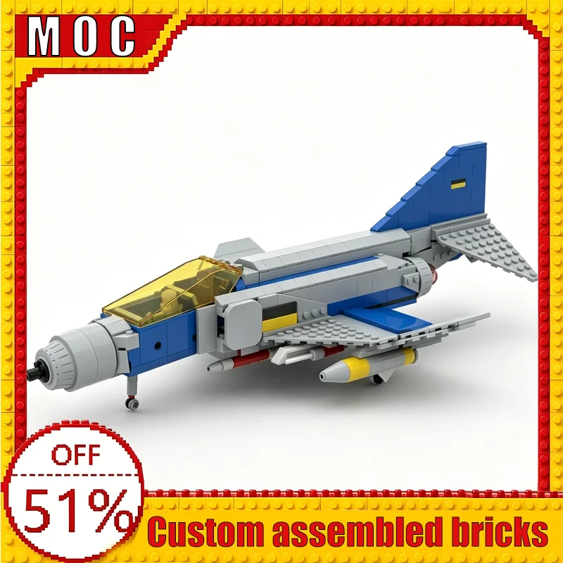 

635PCS Phantom Explorer Technology Modern Military Fighter Jet MOC Model Building Blocks DIY Assembly Educational Learning Gift