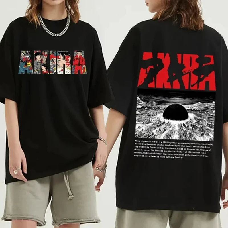 Japanese Anime New Tokyo Akira T-shirt, Movie Science Fiction Manga Masataro Kaneda Men's Short-sleeved T-shirt Cotton Top S-5XL
