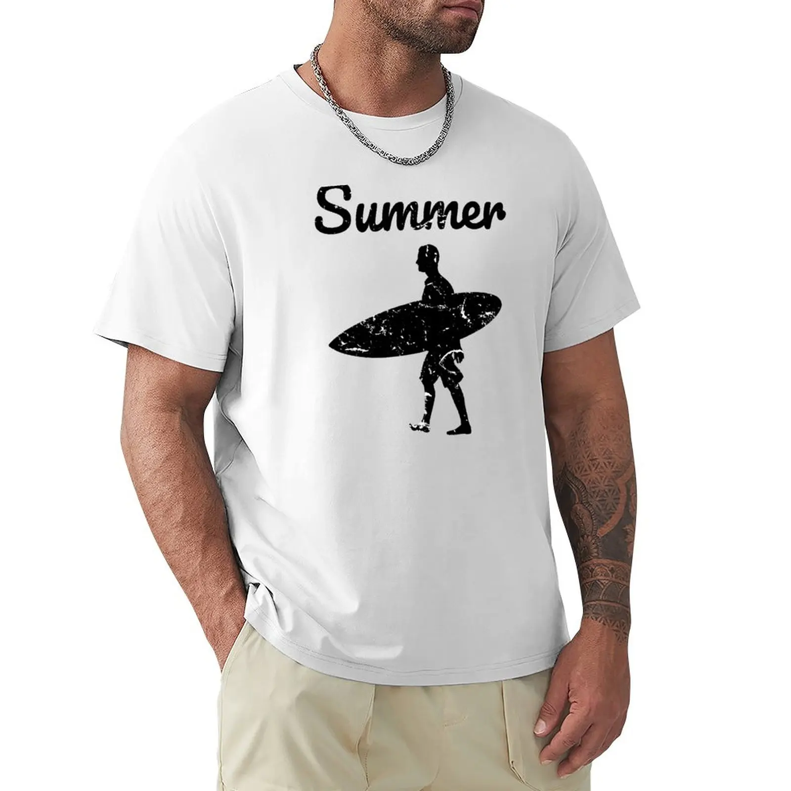 

Summer surfer surfboard T-Shirt hippie clothes quick drying shirts graphic tees t shirts for men cotton