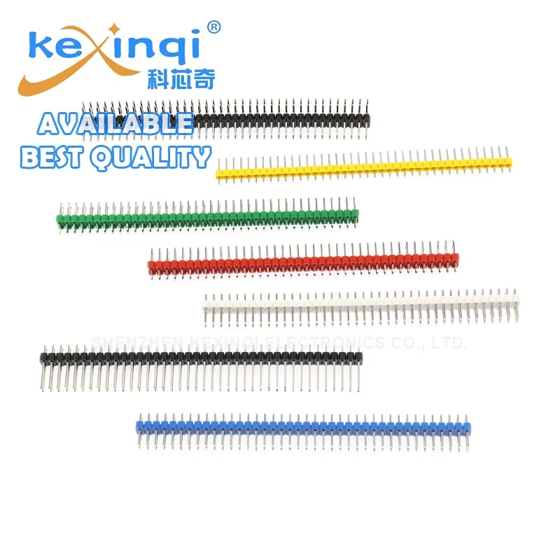 10pcs Single Double Row Spacing 2.54MM 1P*40P 2*40P DIP Bend Copper Breakable Pin Header Connector Blue Red Green Yellow White