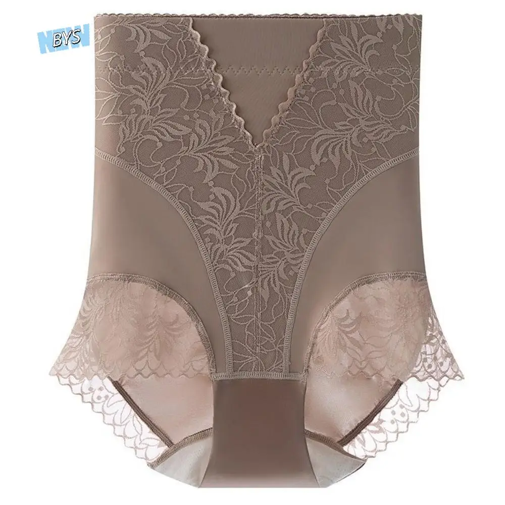 

High Waist Postpartum Body Shaper Large Size Lace Flowers Seamless Underpants Belly Contracting Waist Trainer