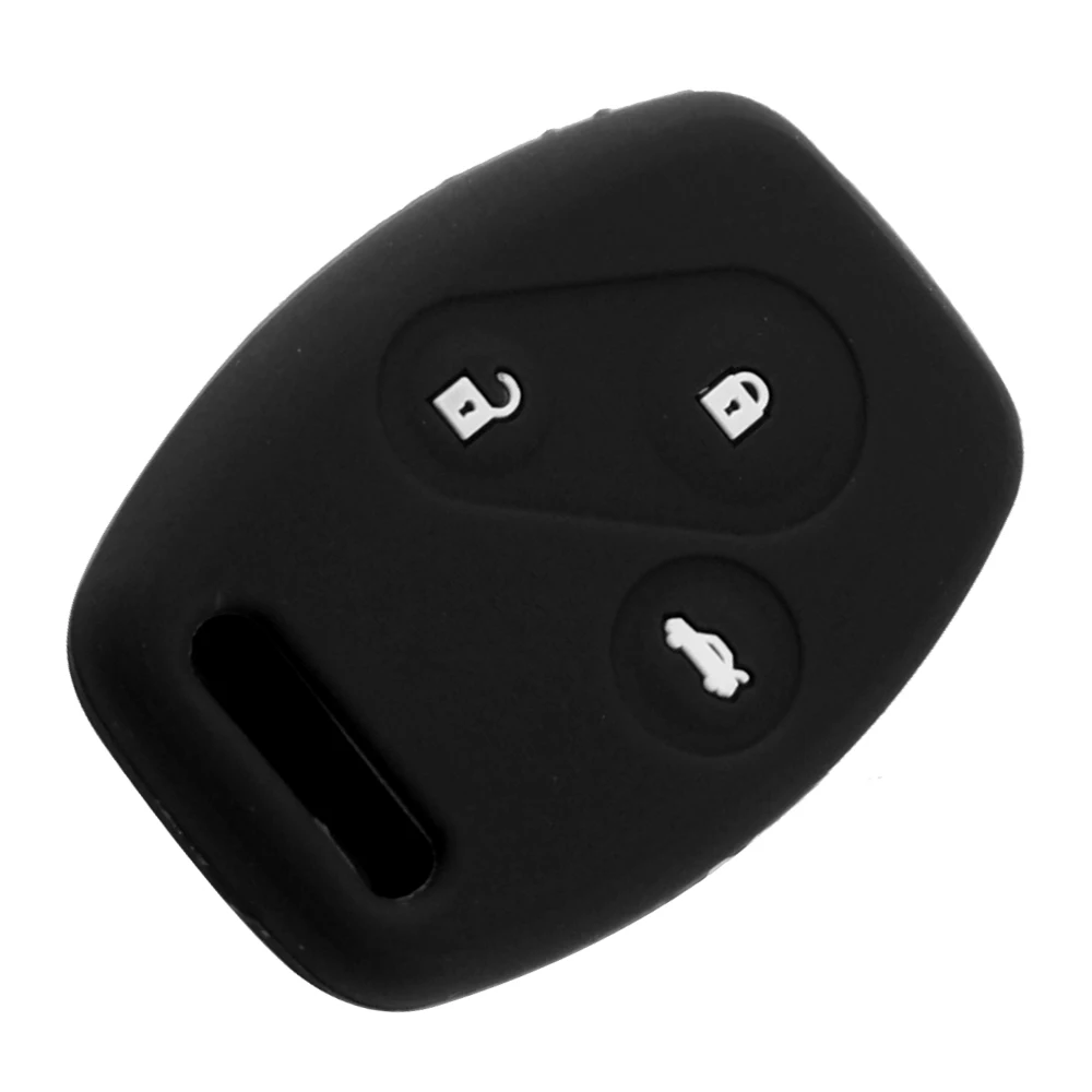 Silicone Key Case Cover for Honda Civic Accord VII Crv Frv Insight Shuttle Stream Jazz Keyless Protector Keychain 3 Buttons