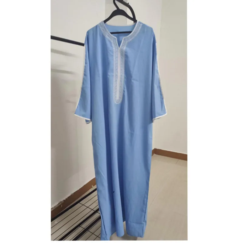 عباية مغربية ملابس رجالية إسلامية قميص ثوب دبي رداء