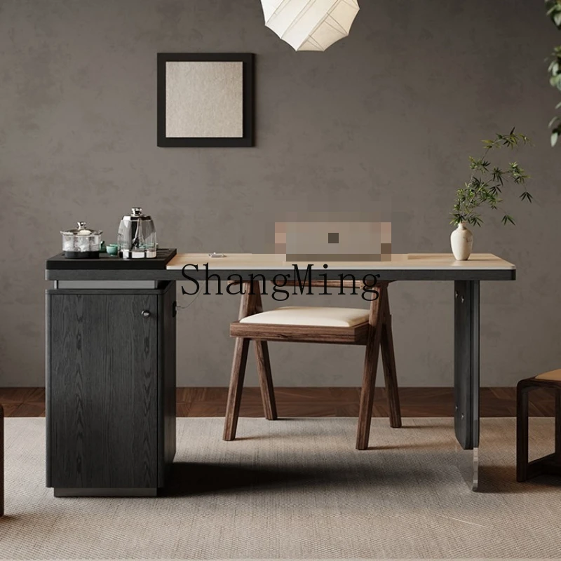 

FG solid wood integrated home new Chinese retro writing desk computer desk study desk