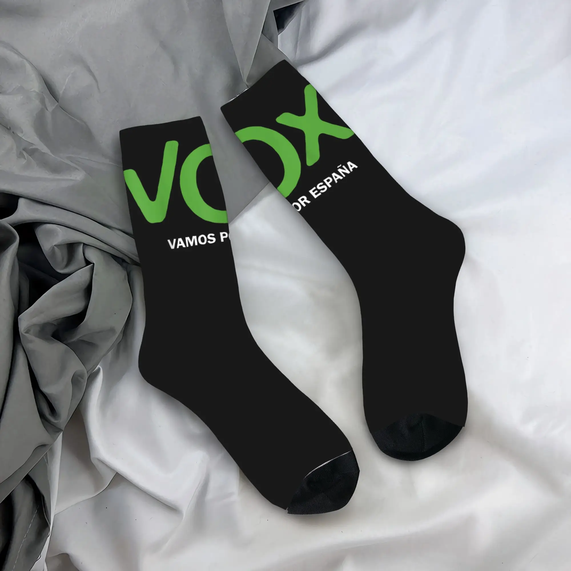 

Носки с логотипом Испании Vox, дизайнерские чулки с флагом Испании, противоскользящие мужские носки унисекс, удобные осенние современные спортивные носки для бега