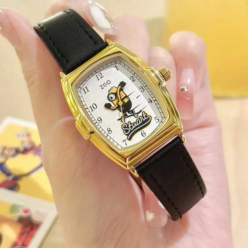 Imagem -02 - Disney-unisex Tonneau Dial Relógio de Pulso Mickey Mouse Quartzo Luminoso Impermeável Relógio Desenhos Animados Menino Menina Estudante Homens Mulheres