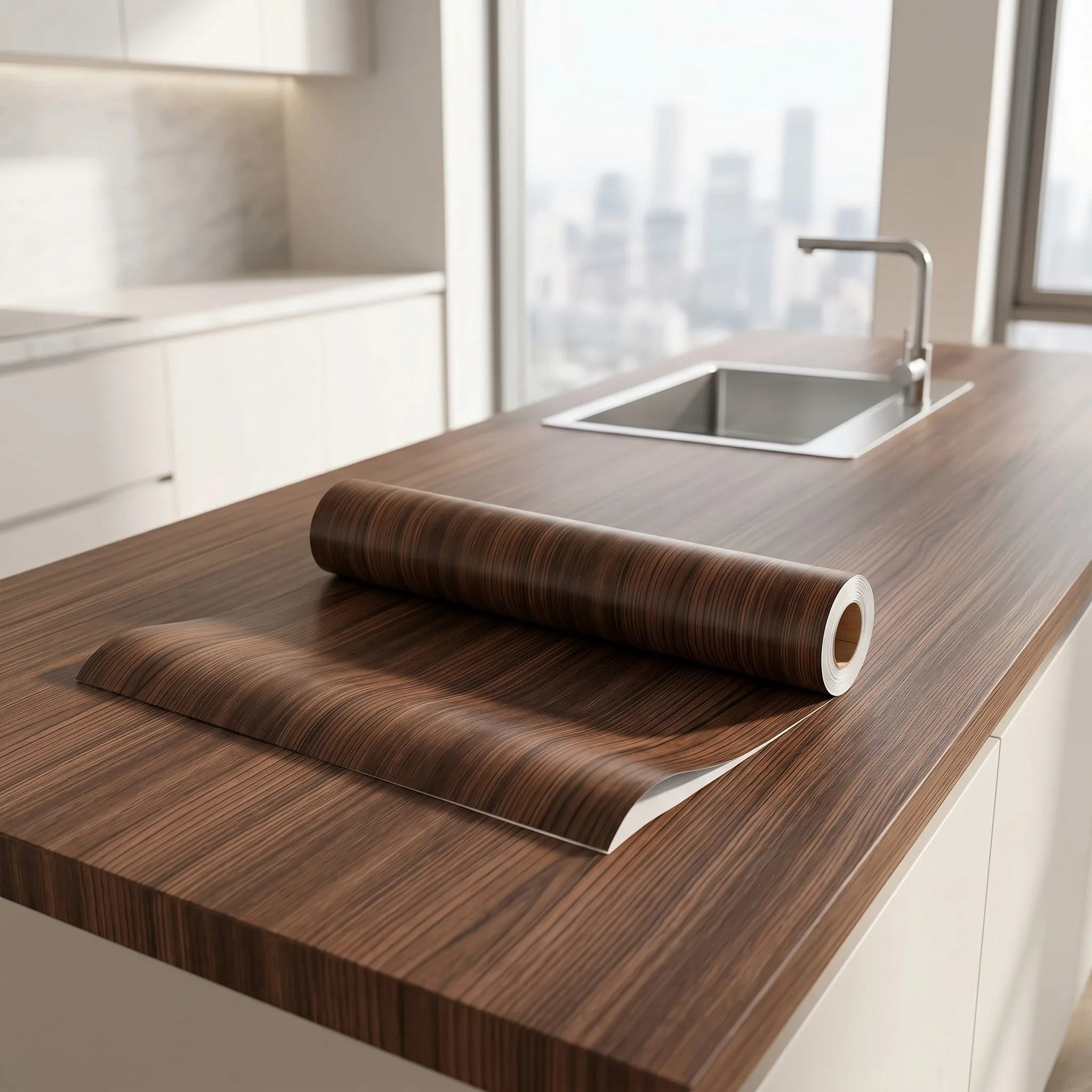 1 Roll PVC Wood Grain Sticker Self Adhesive Wallpaper Oil Proof Waterproof For Kitchen Cabinet Table Countertop Wall Decor Renov