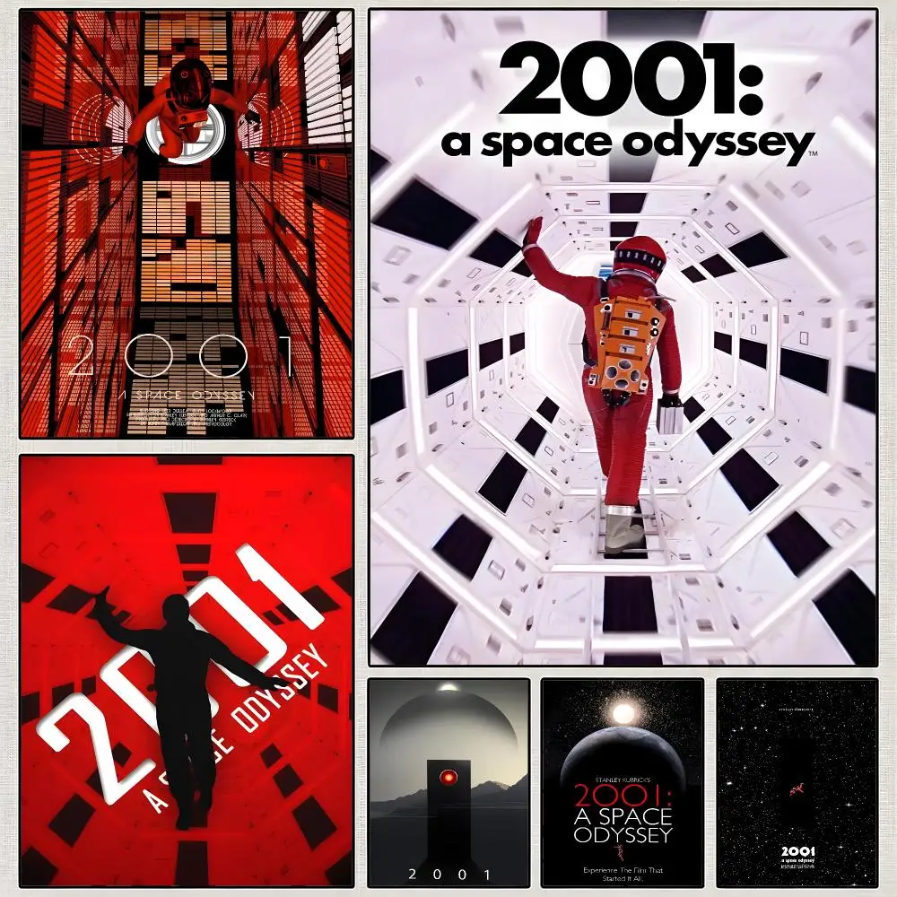 Film 2001 A Space Odyssey Kubrick Poster PP Wall Art Print Removable Water-Resistant Home Decor for Bedroom Apartment Gift