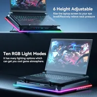 RGB Gaming Laptop Cooling Pad with Two Turbo Fan Rapid Cooling for 15.6-19.3" Laptops Variable Speed Control 6 Adjustable Heigh - Image 5