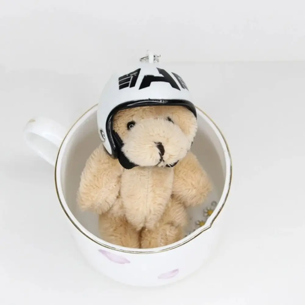 Cute The Four Limbs Moves Helmeted Bear Keychains Key Buckle Korean Style Plush Key Chain Cartoon Design Car Key Ornaments Men