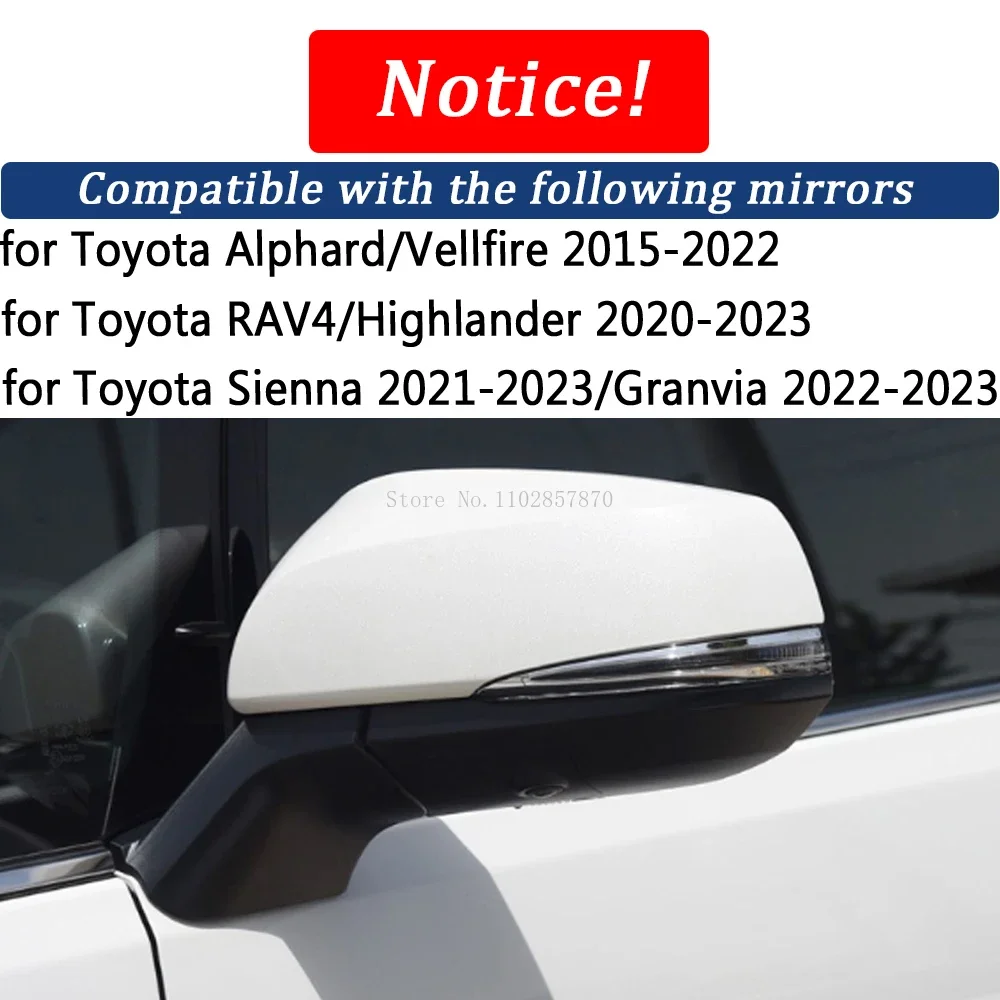 Rearview Mirror Cover for Toyota Alphard Vellfire RAV4 Highlander Sienna Granvia Real Carbon Fiber Side Mirror Shell Add on Case