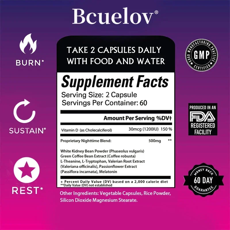 Bcuelov Fat Burner - Carb Blocker, Weight Management, Workout for Men and Women