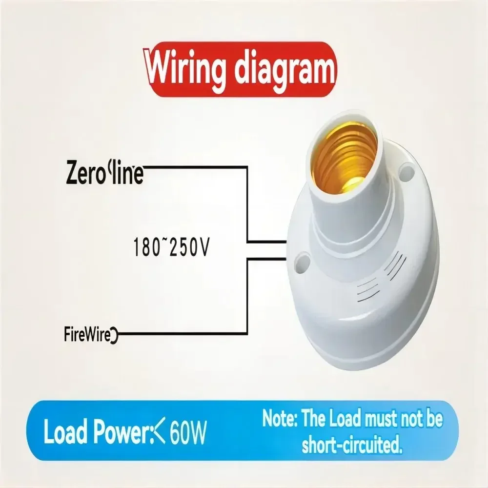 E27 Screw Lamp Base Sound Voice Control Delay Switch Light Socket Adapter AC180-240V Lighting Accessories LED Bulb Holder