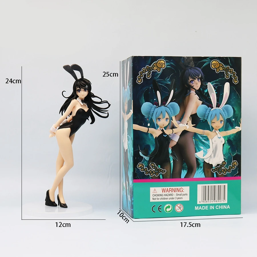 24cm Bunny Girl Sakurajima Mai Action Figure Seishun Buta Yarou wa Bunny Girl Senpai no Yume wo Minai Anime Figure PVC Model Toy