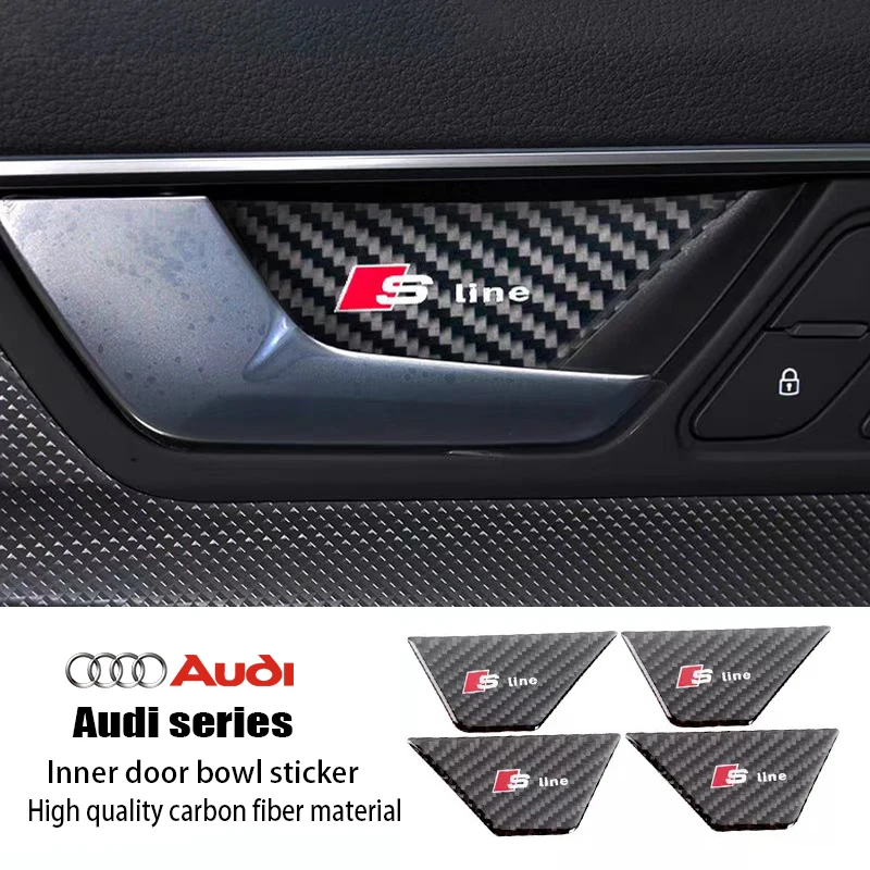 【セール中】カースタイリングカーボンデカール車インナードアボウルカバートリムステッカーアクセサリーアウディ A4L B8 2009-2016 Q5 2009-2017 A5 2008-2017