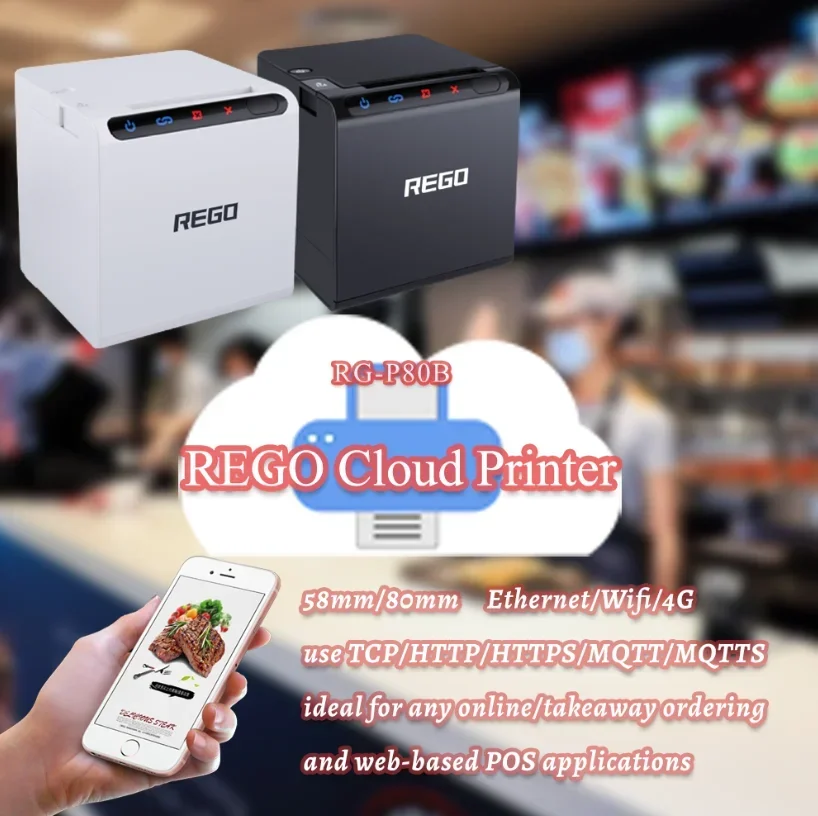 80mm Wireless Wifi Cloud Thermal Pos Printer With Auto Cutter for online order self-printing pos system