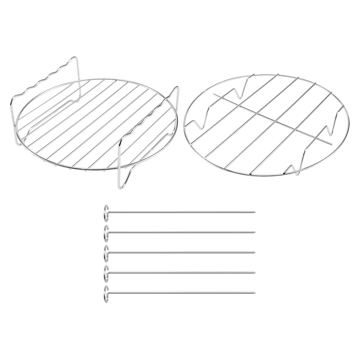 New 2 Pcs Air Fryer Accessories Air Fryer Rack Set Multi-Purpose Double Layer Rack with Skewer for XL Power Airfryer Philips