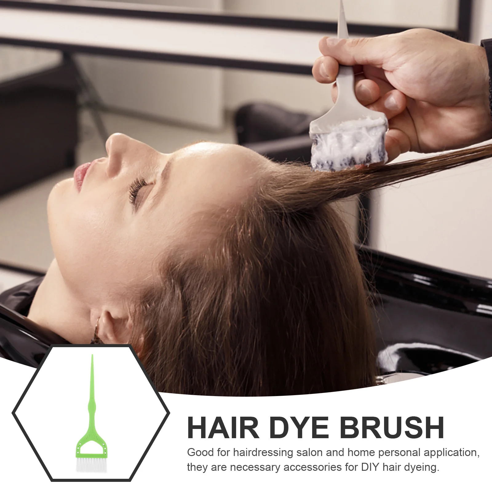 

Hair Dye Brush Plastic Handle Professional Salon Home Hair Coloring Treatment Keratin Application Comfortable Grip Efficient