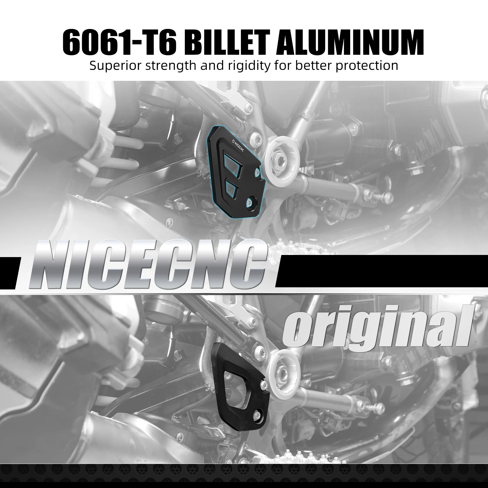 Motorcycle Aluminum Rear Brake Master Cylinder Guard Cover Protector for BMW R1250 GS GSA R1250GS/Adventure R1250GSA 2018-2023