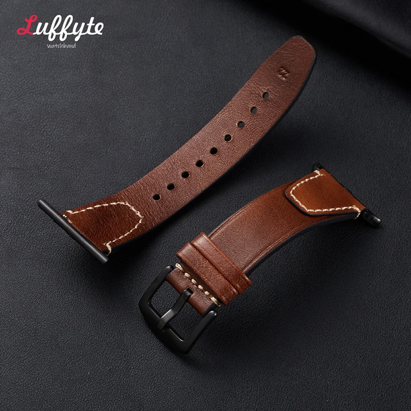 Genuine Leather Strap for Apple Watch Ultra 2 Band 49mm 9 8 7 45mm 41mm High Quality Strap for IWatch Series 6 SE 5 4 44mm 40mm