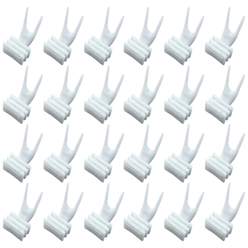 

50 Pcs The Birdcage Parrot Vegetable Fork Pet Feeder Supply White Tool Fruit Holder Fixed Forks