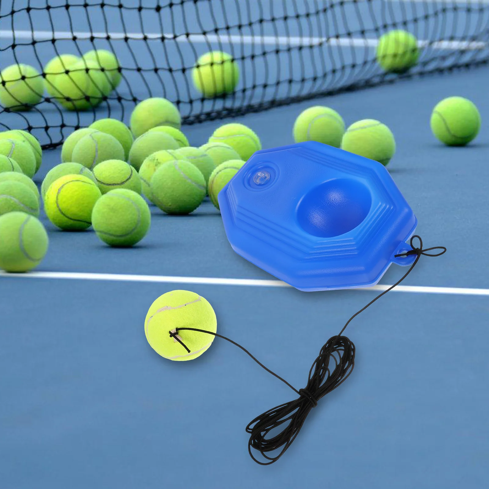 1 Juego de Base de entrenamiento de tenis, Material de goma, constructor de habilidades réflexes, coordinación mano-ojo para adolescentes, entrenamiento deportivo de interior y exterior