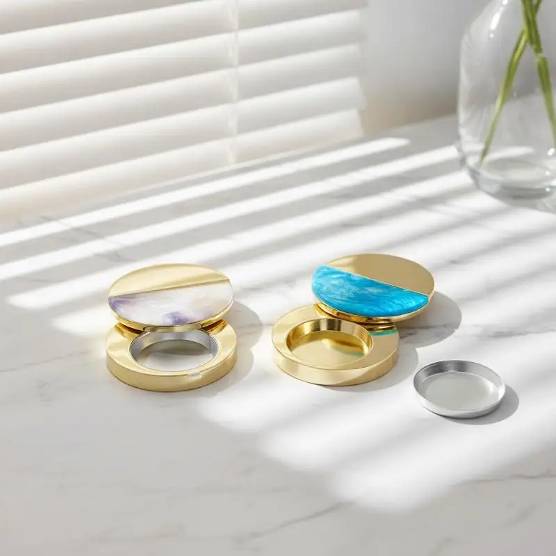 Solid Perfume Container Premium Quality Zinc Alloy Sliding Lid Refillable Balm Box Durable Makeup Case for Daily Use