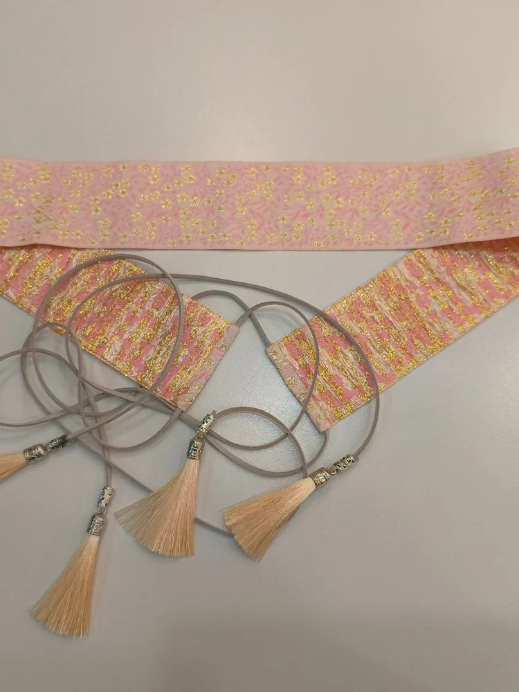 Vintage Chinese Ethnic Embroidered Tassel Decor Wide Waist Belt For Women Hanfu Dresses Daily Casual Party Outfit Accessories