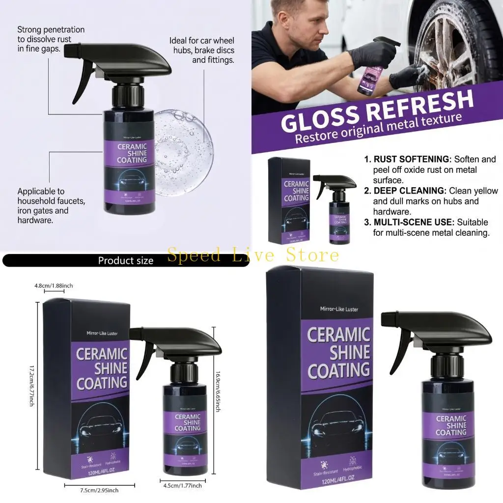 547C Vehicle Rust Dissolving Liquid Fast Acting Rust Remover Iron Powder Remover Sprayer For Long Lasting