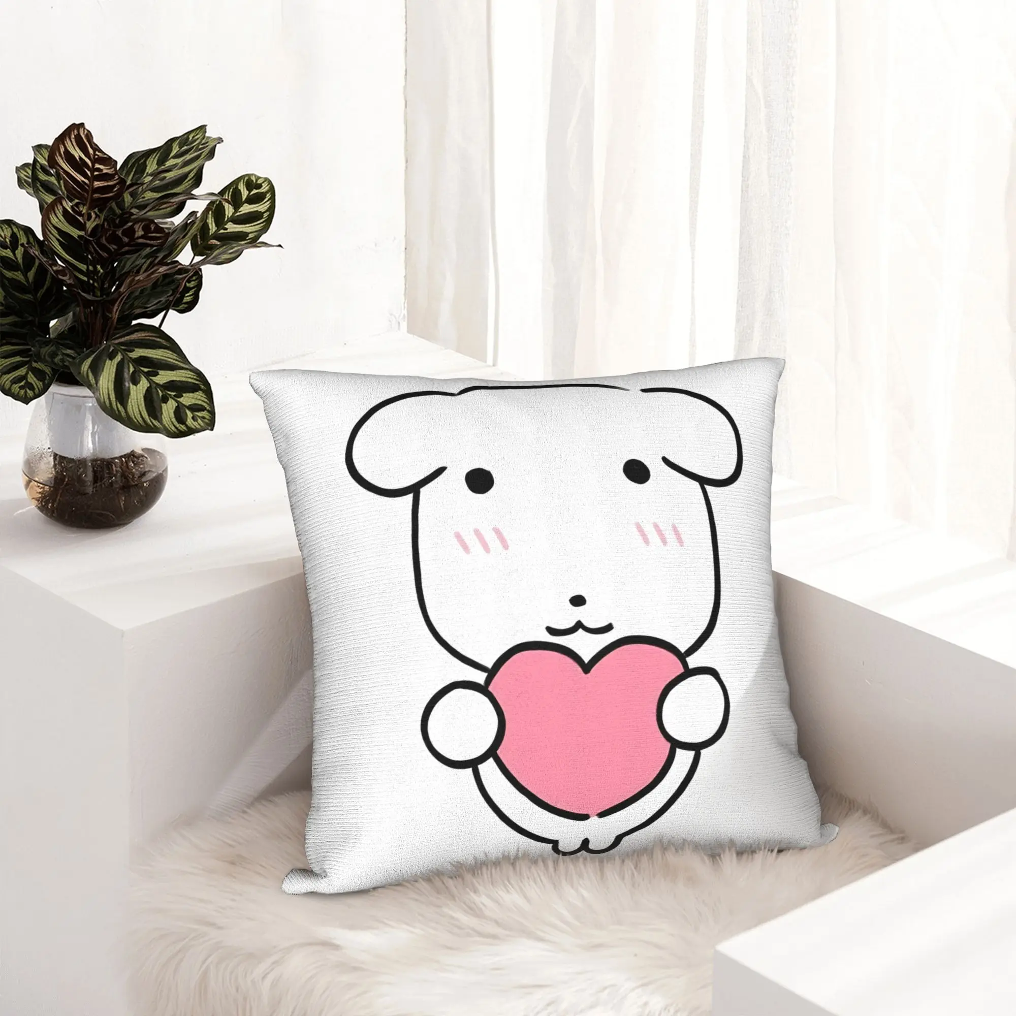 GANADIs Kawaii Puppy Cute Dog Cartoon Pillowcase Soft Fabric Cushion Cover Decoration  Throw Pillow Case Cover Home 45X45cm