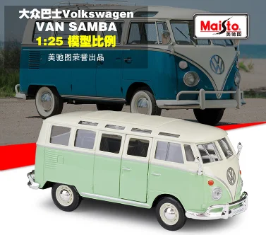 Maisto 1:24 Volkswagen VAN SAMBA Bus Modified Version High Simulation vehicle Diecast Alloy Model Car B171