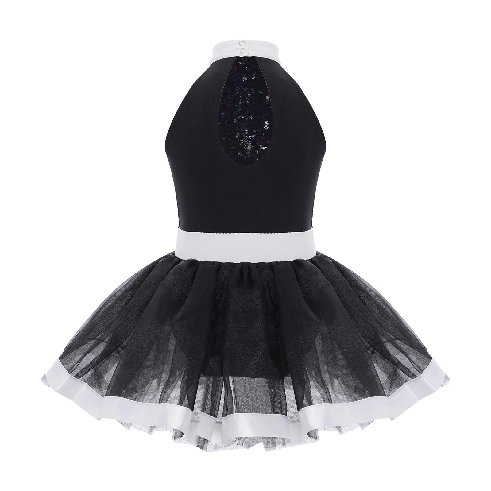 Kinderen Meisjes Glanzende Pailletten Gelaagde Tule Prinses Ballerina Ballet Dans Jurken Gymnastis Maillots Kunstschaatsen Tutu Jurk