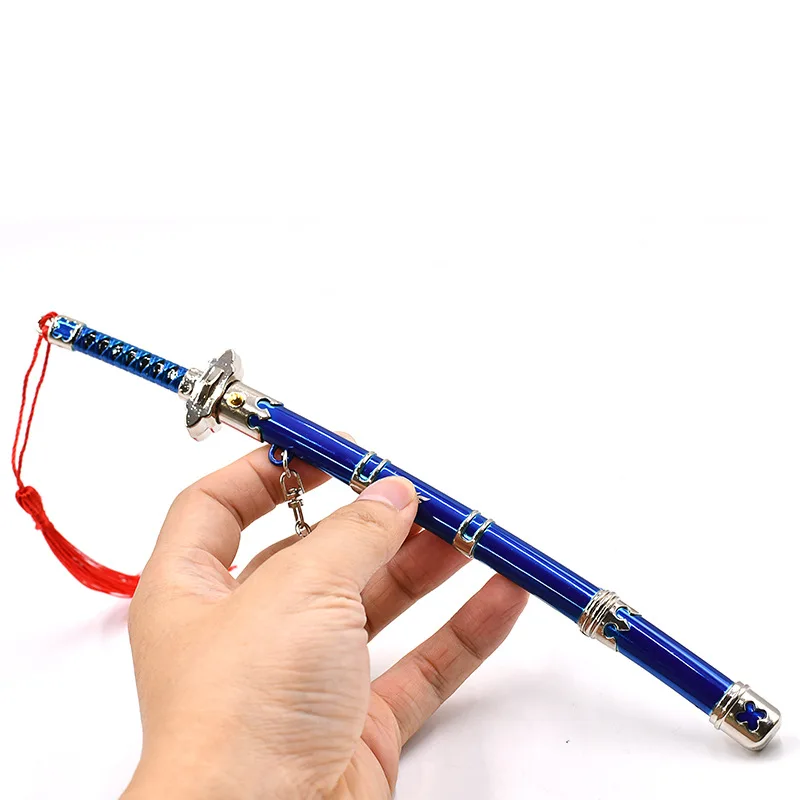 23ซม.หมอผีญี่ปุ่นอะนิเมะโลหะอาวุธรุ่นBouncingกระโดดดาบหัตถกรรมKatanaของเล่นเครื่องประดับคอลเลกชัน