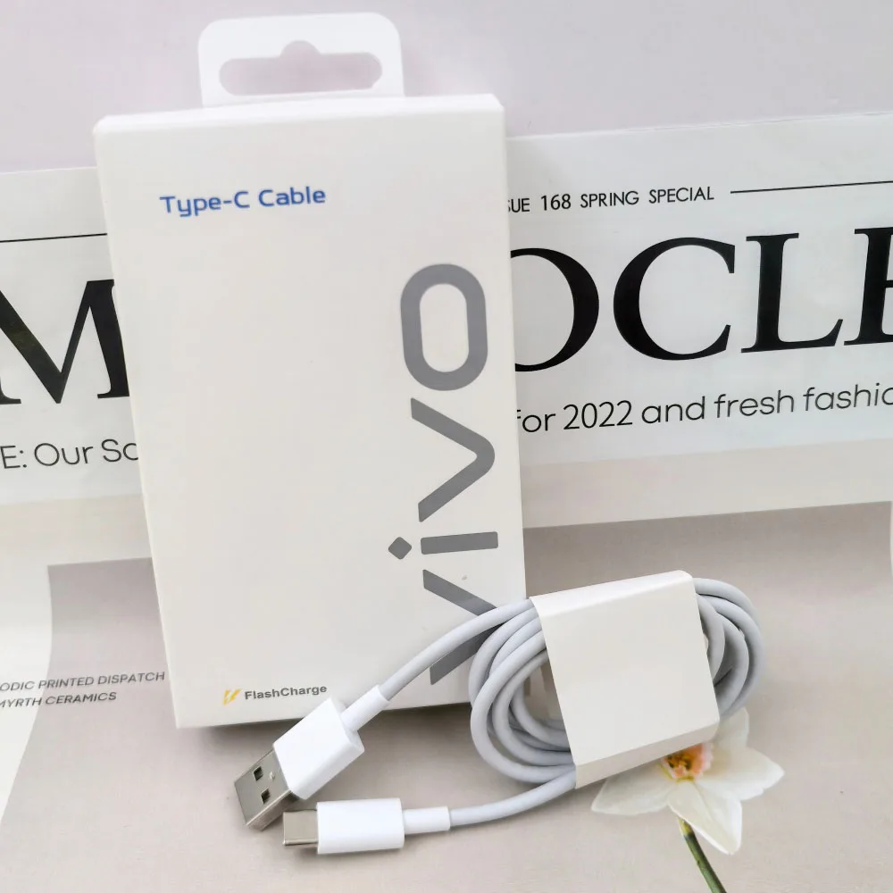 

Original Vivo FlashCharge Type-C Cable 4A 33W 44W 80W Fast Charge Tipo C Data Cord For X400 X300 X90 X80 Pro S19 iQOO 11 Neo9 Z9