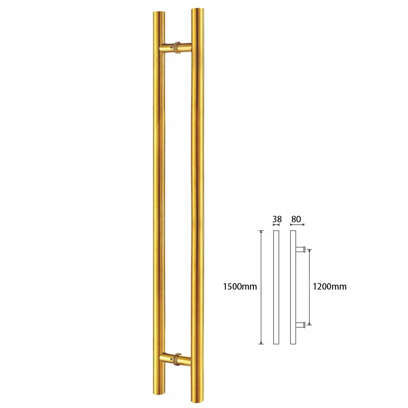 Imagem -05 - Golden Anti-fingerprint Entrance Porta Pull Handle 304 Grau Aço Inoxidável Maçanetas de Porta de Vidro Pa102-l Long 1500 mm