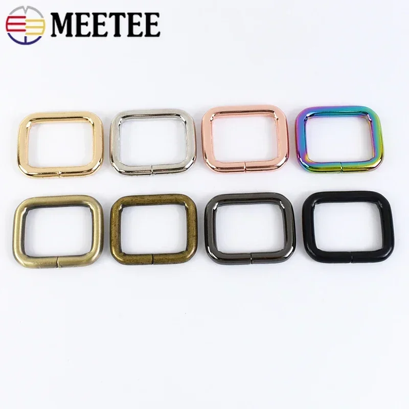 10/20/50Pcs Meetee 25mm Rectangle Metal Buckle Bag Strap Clips Belt Webbing Garment Adjust Clasp Hook DIY Hardware Accessories