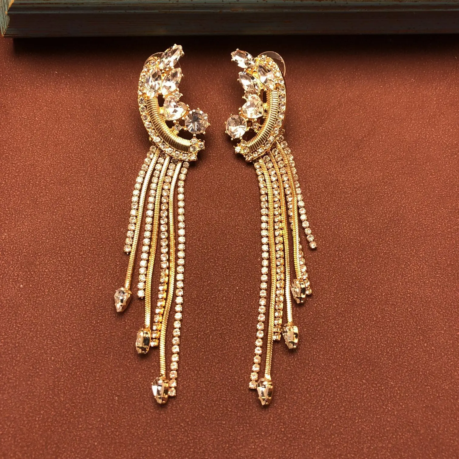 Factory supply claw chain gold-plated 925 silver needle tassel earrings jewelry wholesale exquisite ear stud