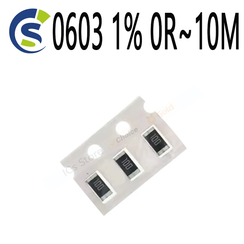 100pcs/lot SMD resistor 1/10W Resistors 0 1 10 100 150 220 330 ohm 1K 2.2K 10K 100K 0R 1R 10R 100R 150R 220R 330R 0603 1% 0R~10M