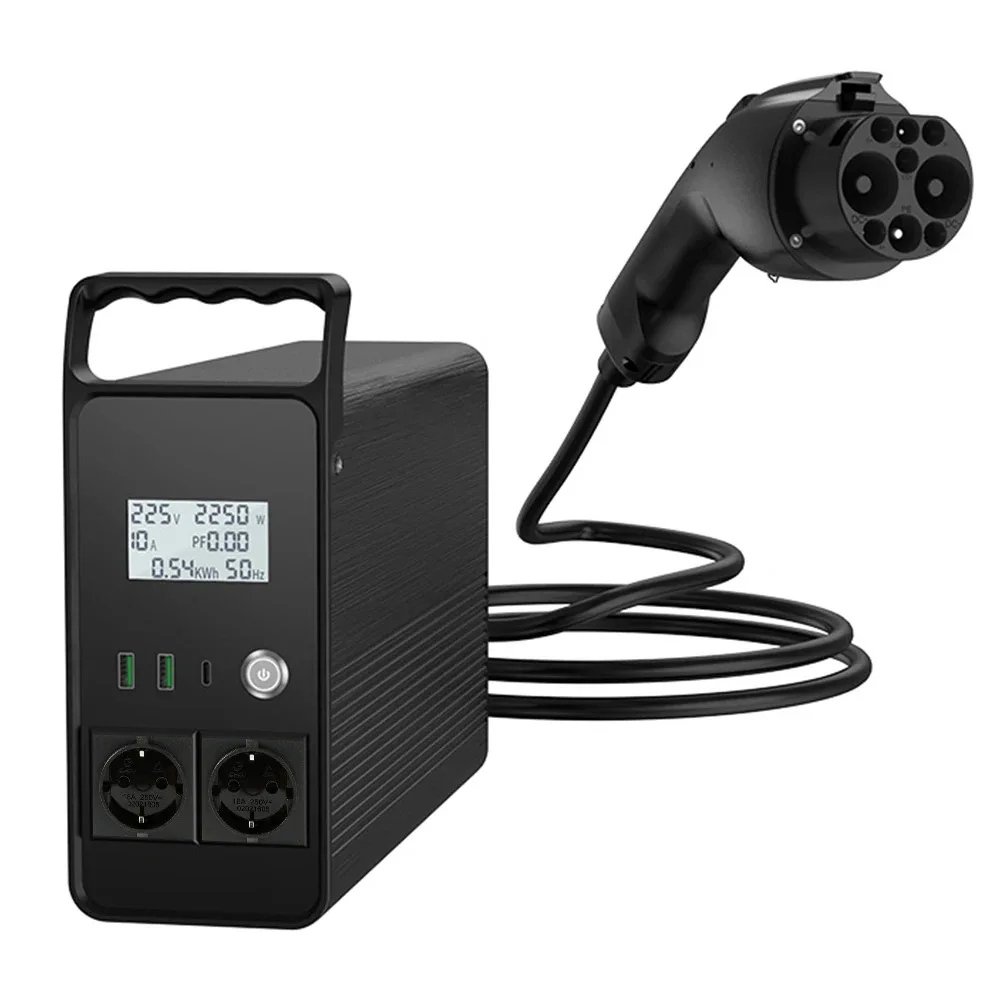 5kw With US/European Socket V2L V2H Outdoor Power Supply Vehicle to Load Adapter Electric Vehicle Charging Equipment