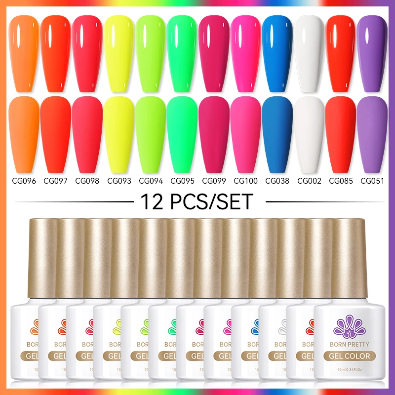 BORN PRETTY 10/12 pièces couleur Gel vernis à ongles ensemble Kits gelée couleur tremper UV LED Gel vernis conception manucure