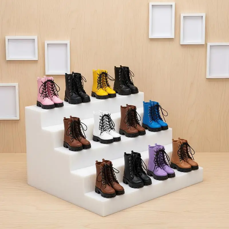 OB22 Plastic High Ankle Boots 1 Pair Cool 1/8 Scale Doll Shoes Doll Cosplay Outfit Matching Accessories