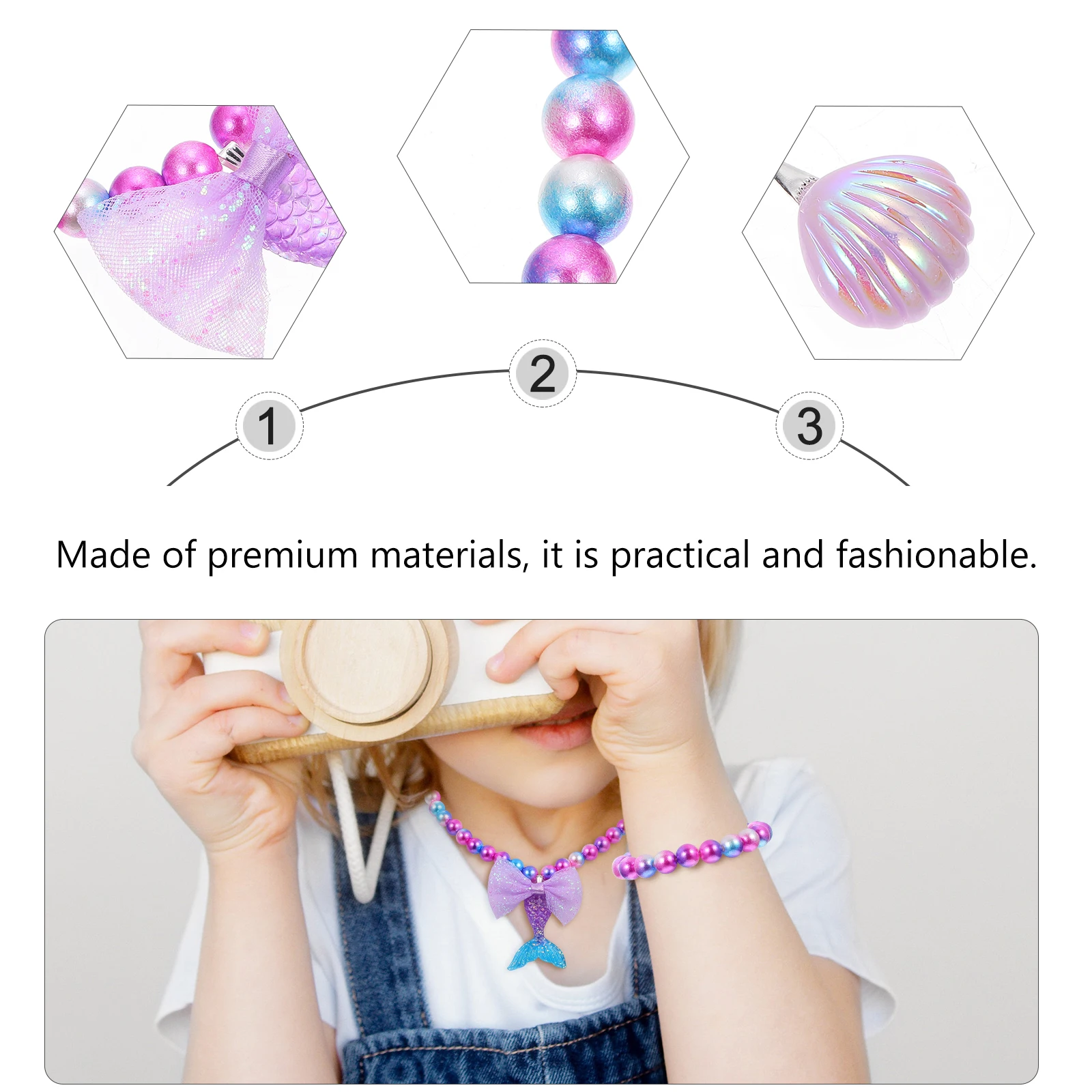 

Gift Shell Jewelry Set Miss for Kids Child Mermaid Plaything Ribbon Little Girl Bracelets