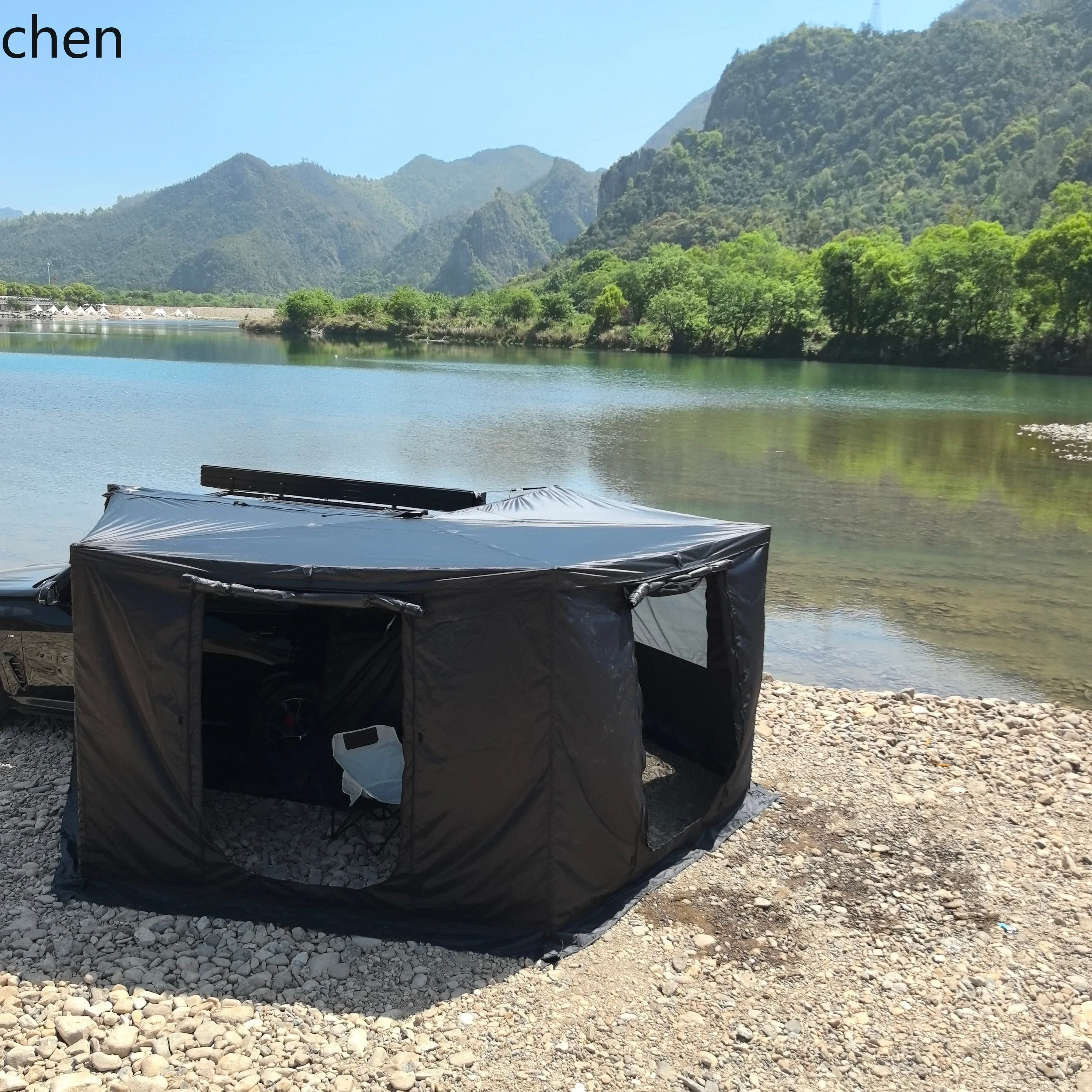 Z31-270 degree fan-shaped double-pole speed driving side canopy r protection outdoor self-driving tour rear car tent side tent