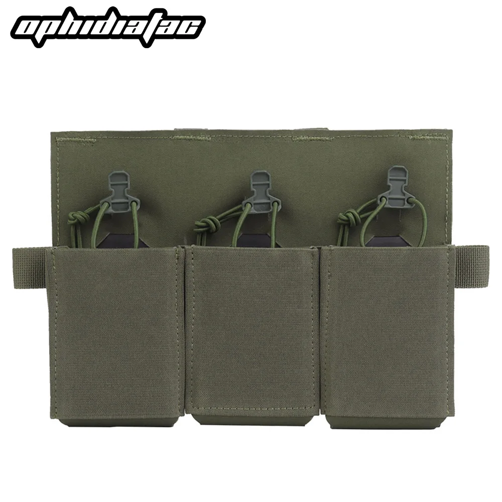 OPHIDIAN 556 762 Dreifach-Magazintasche mit Klett-Vorderseite, kompatibel mit JPC 2.0 AVS SPC Plattenträger, Jagdweste