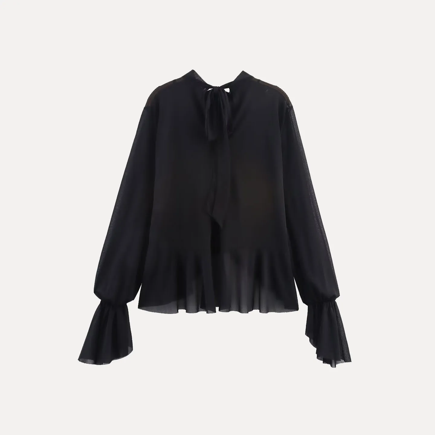 Haut drapé décoratif en couches pour femmes, décontracté, irt, automne 2025, Ele Sle, coupe ample, Long, Sve, sans fonction spéciale