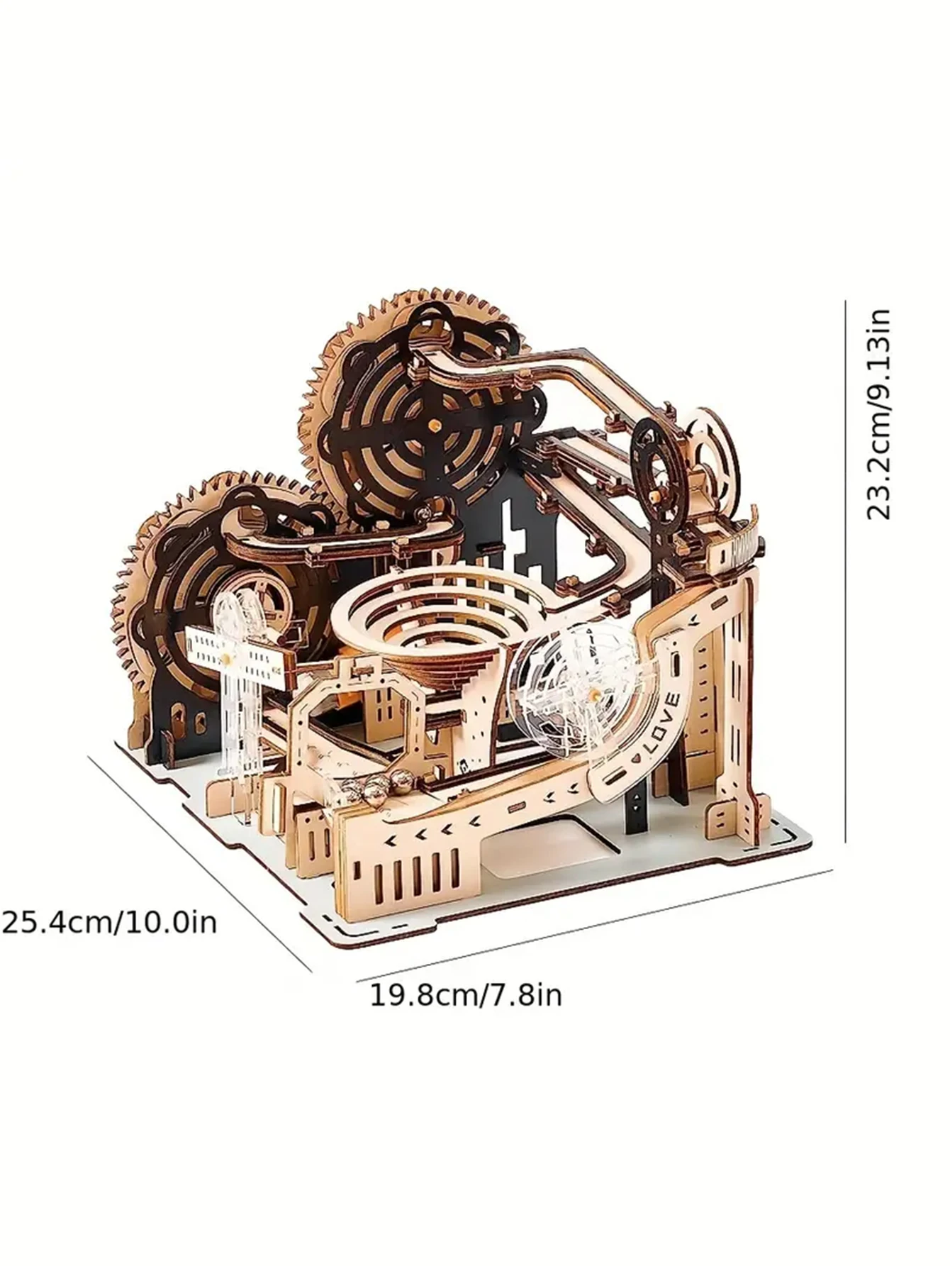 전기 3D 나무 퍼즐 대리석 실행 모델 키트, 두뇌 티저 퍼즐, DIY 수제 크리스마스 선물 (배터리 없음)