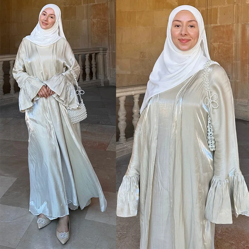 Ramadan Muslim Dress Suit Women Eid 2 Piece Set Cardigan Robe Abaya Party Dresses Dubai Vestidos Morocco Kaftan Jalabiya 2026