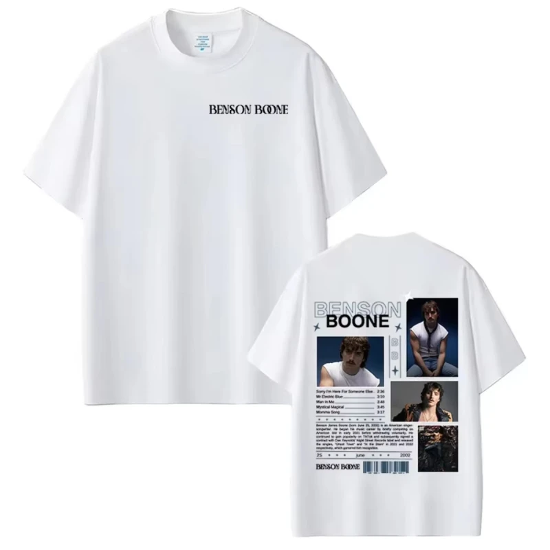 

Benson Boone American Heart Tour 2025 T Shirt Men's Women Clothing Fashion Vintage Casual Short Sleeve T-shirt Streetwear