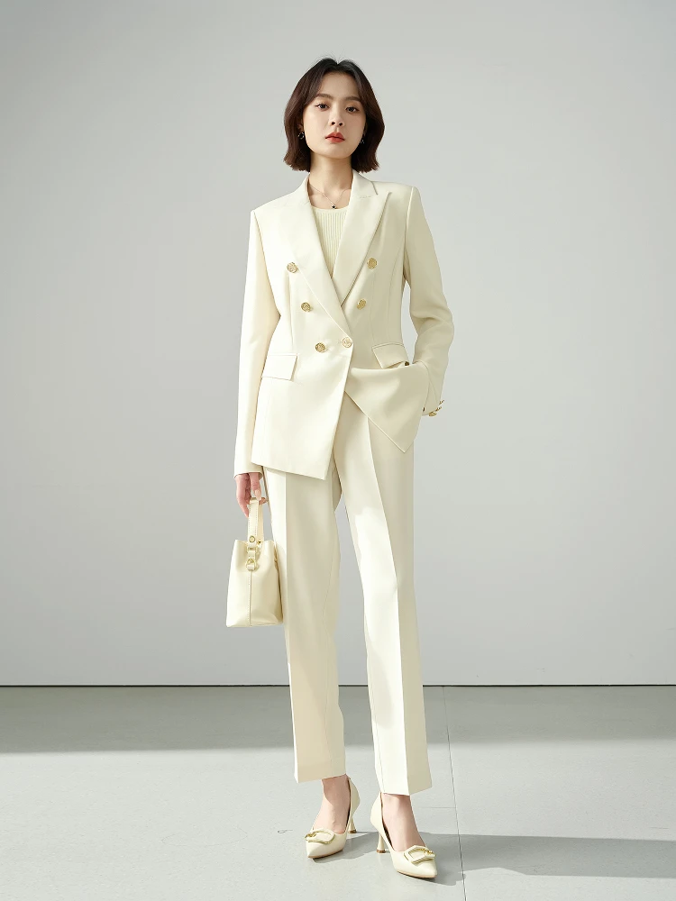 

Костюм Miss Bird Mint White: Женский деловой комплект для собеседований, профессиональная одежда, приталенный жилет, пиджак в западном стиле для невысоких женщин